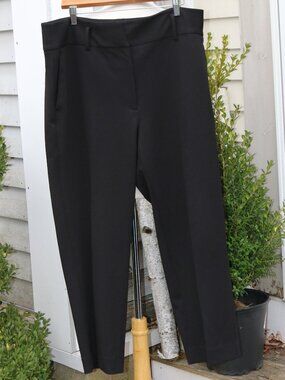 DKNY Plus Size Black Stretch Poly Blend Ankle Pants Sz 16